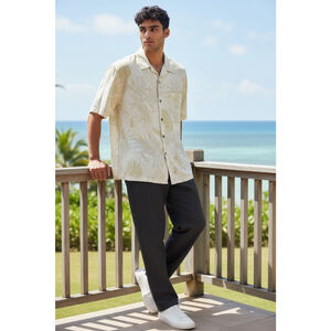 Tommy Bahama Hawaiian Cream Colored Button Down - Size XL